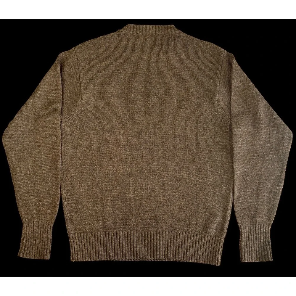 Pendleton Men's Washable Shetland Wool Crew Neck Sweater Brown Medium